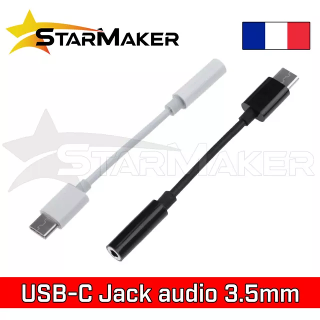 Adaptateur USB-C vers Jack 3.5mm femelle audio Câble casque écouteurs 1 à 5 pcs