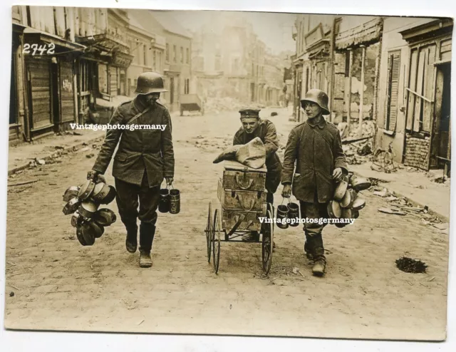 G1292 Foto WK1 Frankreich Lens Soldaten Sturmbataillon Nachschub Front TOP FOTO