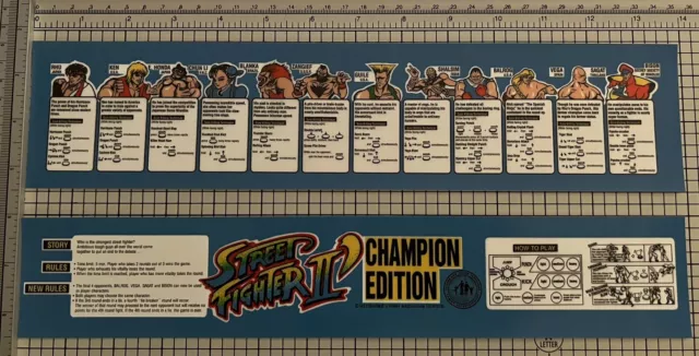 Street Fighter 3rd Strike Arcade Moves List/Instruction Sheet Stickers