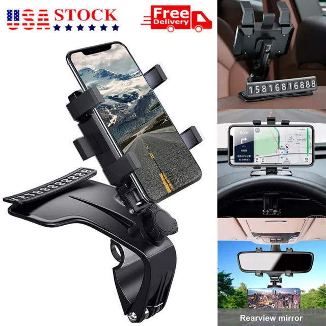 360 Universal Car Cell Phone Holder Dashboard Mount Stand Bracket Clip Cradle US