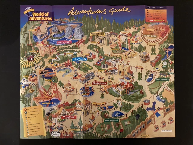 CHESSINGTON WORLD OF Adventures Leaflet Map Guide 1997. Vintage. Rare £ ...