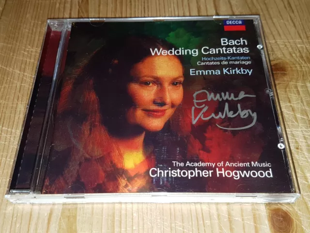 Signed by EMMA KIRKBY Bach Wedding Cantatas Hogwood DECCA CD NEW NEU Signiert