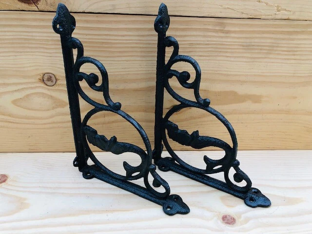 2 Cast Iron MERMAID Brackets Garden Braces Shelf Rustic Corbel Beach Nautical 2