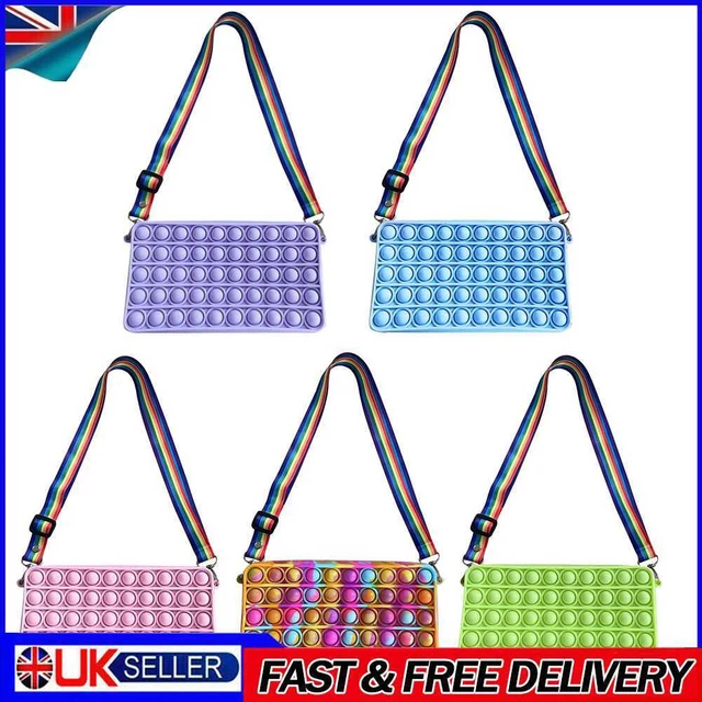 Fashion Silicone Pure Color Bubble Shoulder Crossbody Messenger Bags Family Game
