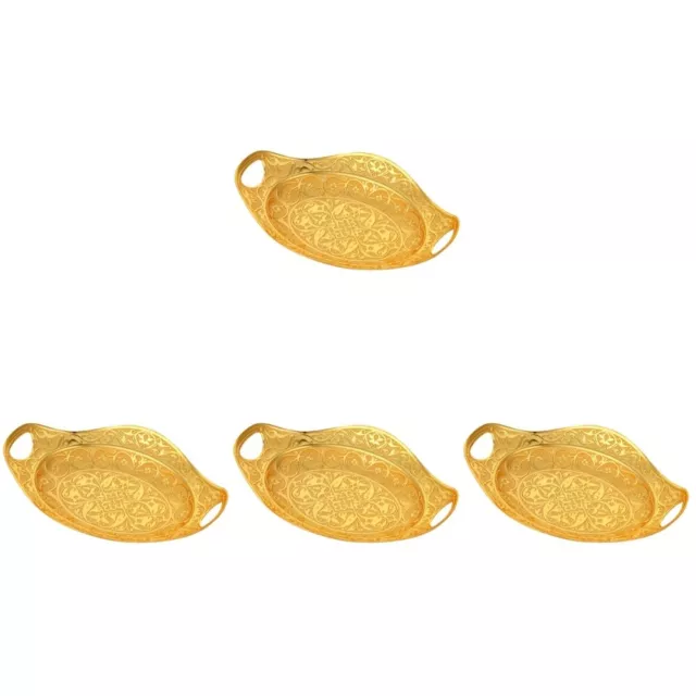 Set of 4 Metal Food Plates for Home Jewelry Organizer Tray Candy Portable