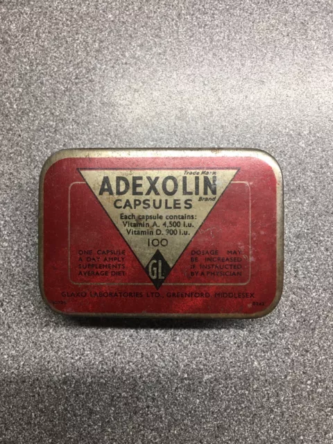 Vintage Adexolin Capsules Tin - Glaxo Laboratories Ltd