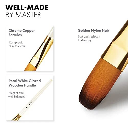 ARTIFY 18 pezzi Set di pennelli per pittura a guazzo ad olio acrilico ad acquere 3