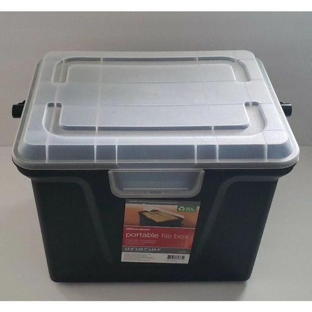 2015 OFFICE DEPOT Portable File Box Home Office Organization 18.75