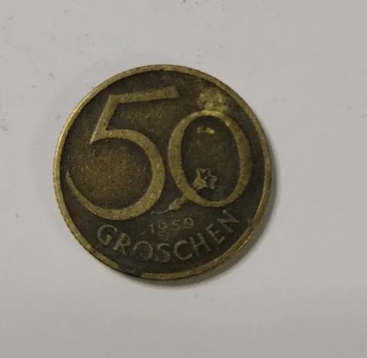 1959 Austria 50 Groschen Coin