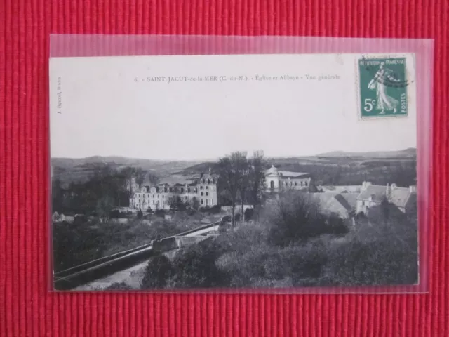 Cpa Written Stamp Saint Jacut De La Mer Church Abbey Coasts D'armor