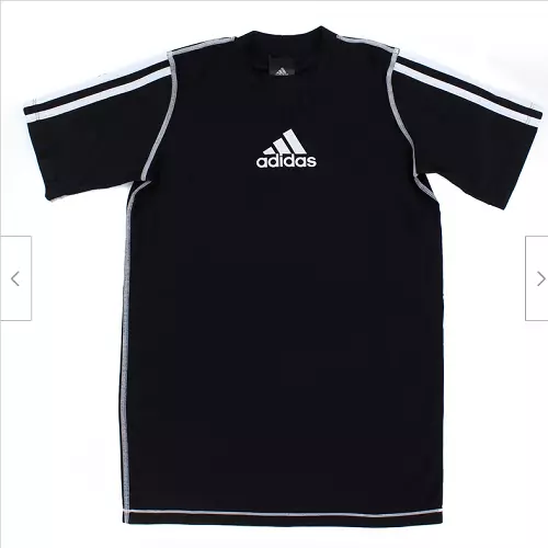 Adidas Boys Core Active Short Sleeve Tee Black/White Size S(7-8) NWT