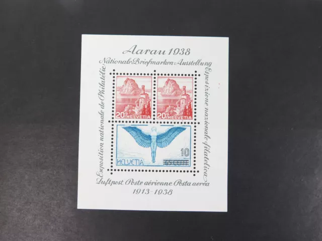 1913-1938 Schweiz Nationale Briefmarkenausstellung Aarau Block 4 postfrisch