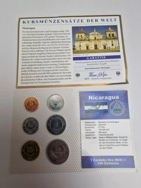5 Centavos - 5 Cordobas 1997/2007 Excellent Condition Coins Set Nicaragua 🇳🇮