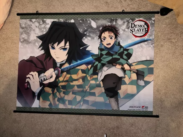 Pergamino de pared Demon Slayer Giyu Tomioka y Tanjiro 30x42