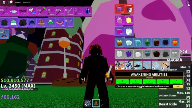 Blox Fruit Account Lv:2450Max, Awaken Magma, GodHuman, Unverified  Account