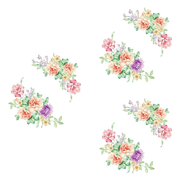 3pcs fleurs colorées Stickers muraux 3D Beautiful pivoine réfrigérateur autocoll