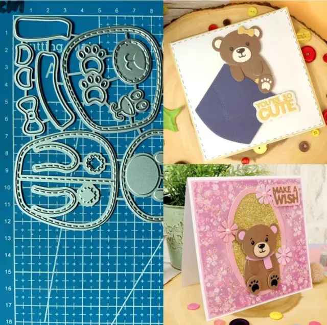 DIY Bear Metal Cutting Dies Scrapbooking Album Paper Card Embossing Stencil Mold