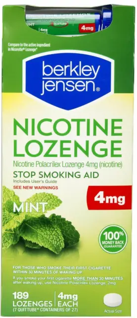 Pastillas Berkley Jensen nicotina polacrilex 2 mg ayuda para dejar de fumar 189 pastillas Exp 04/24