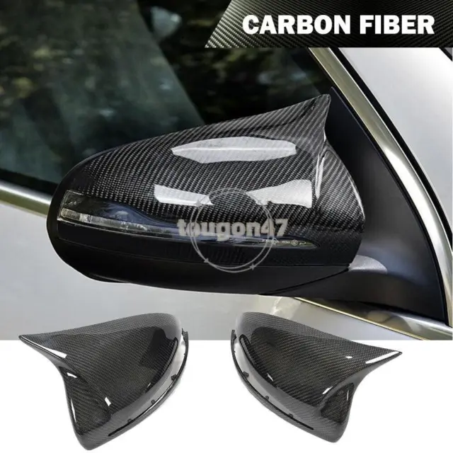 Carbon Fiber Side Mirror Cover Cap For Benz W205 C250 C300 C43 C63AMG Replace