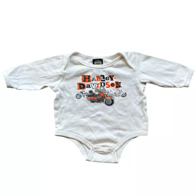 Harley Davidson Vintage Baby Motorcycle Biker Long Sleeve Onepiece