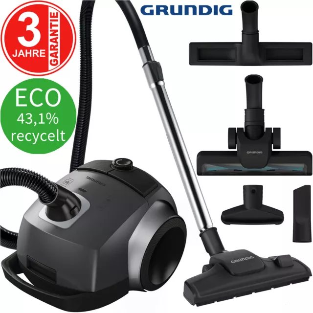 Grundig ECO Boden Staubsauger mit Beutel HEPA Turbodüse Hartbodendüse Parkett 4L