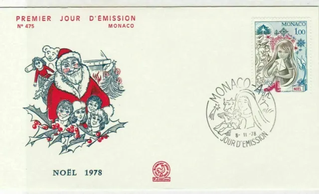 Monaco 1978 Christmas Symbols Pic Holy Slogan Cancel FDC Stamps Cover Ref 26442