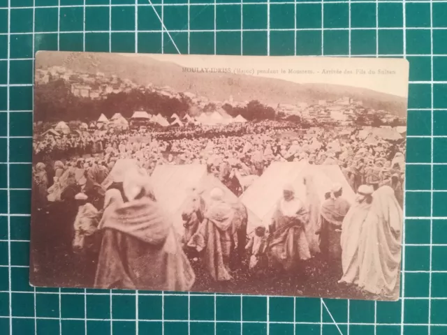HH455 CPA TBE Photo circa 1930 Maroc - Moulay idriss Moussem arrivée fils Sultan