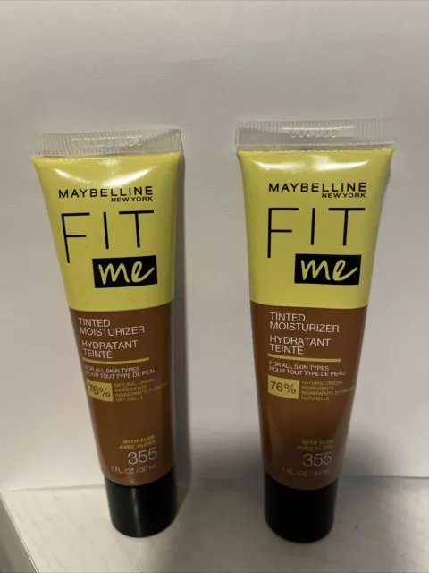 Maybelline Fit Me Tinted Moisturizer, Natural Coverage, Face Makeup, 355 New 2pk