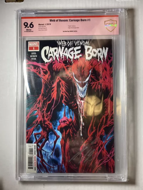 9.6 CBCS Web Of Venom Carnage Born #1 Marvel Comic Signed Cates 1st Dark