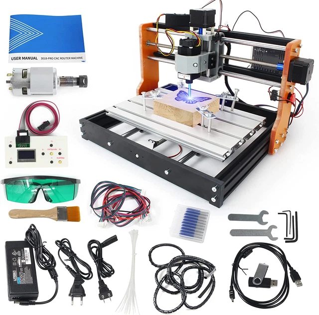 CNCTOPBAOS 2 in 1 CNC 3018 Pro with 5.5W 5500Mw Module Offline GRBL Controller D