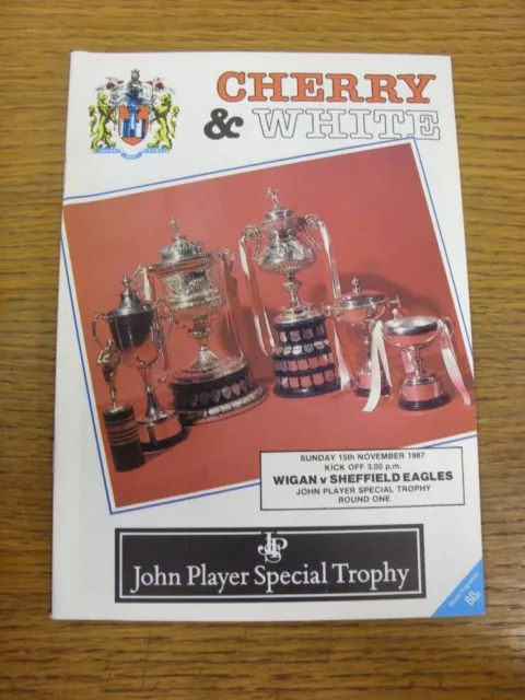 15/11/1987 Rugby League Programme: Wigan v Sheffield Eagles [Players Trophy] (te