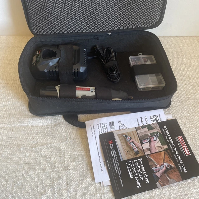 CRAFTSMAN SET 12V Nextec Cordless Rotary Tool w/ Battery, Charger, Bits