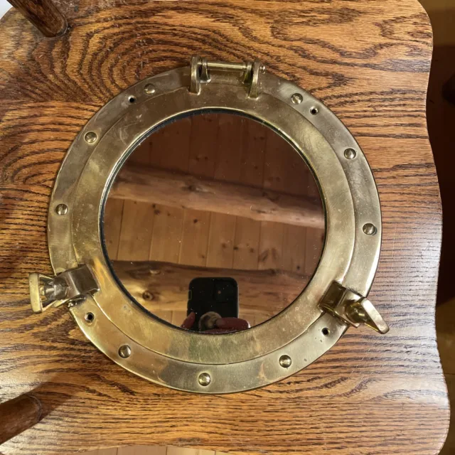 Vintage Leonard silver manufacturing co. Nautical porthole Mirror 11”
