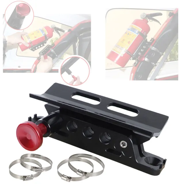 Car Roll Bar Fire Extinguisher Holder Mount Bracket Adjustable For Jeep Wrangler