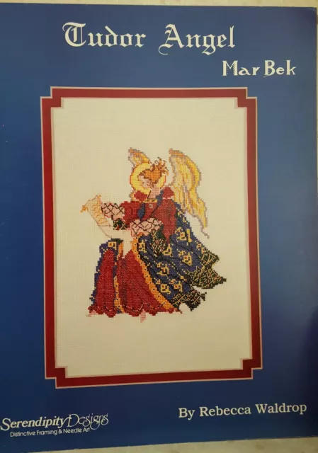 Ei1 Serendipity Designs 1980, Tudor Angel By R. Waldrop Cross Stitch Leaflet