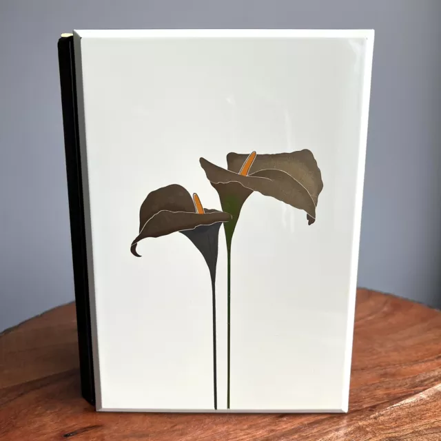 Vintage OTAGIRI Lacquerware Floral Notebook Cover ‘Golden Calla’ 8.5 x 6, Japan