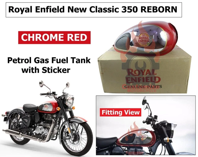 ROYAL ENFIELD &CHROME Red Petrol Gas Fuel Tank" Fit for "New Classic