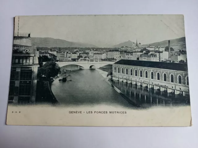 Cpa  Geneve  Suisse  Les  Forces  Motrices  Pont