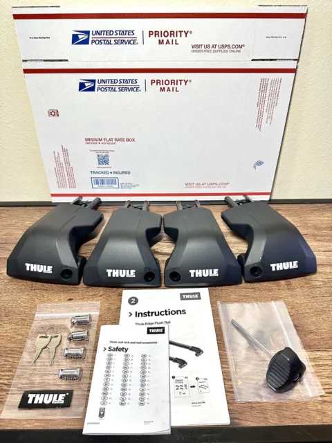 Thule Edge Flush Rail Foot Pack 720601 (New/Repackaged) + Free Thule Lock Set!