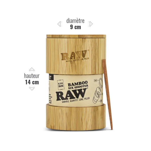 Boîte Six Shooter Raw Bamboo pour 6 Cônes 1/4 3