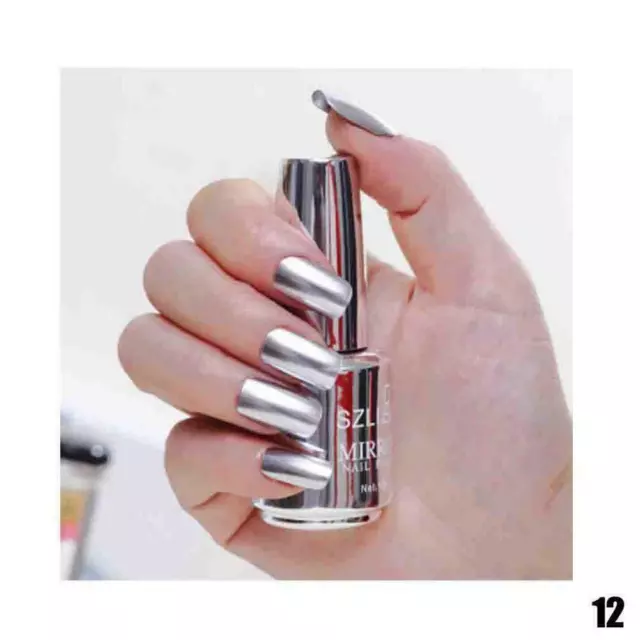 Metallic Nagellack Metallisch Magie Spiegeleffekt Chrom Nail Art Lack Silber