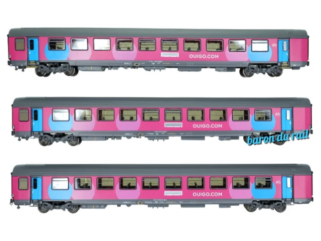 ROCO Set de 3x Corail VTU B11tu OUIGO SNCF ép. VI - HO 1/87 - ROCO 6200025