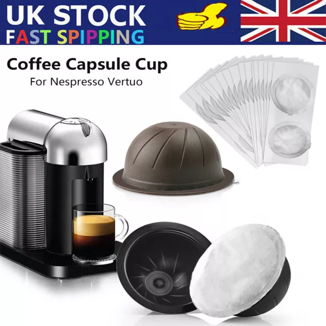 Coffee Capsule Cup Set Reusable Pods Refillable Self Stick For Nespresso Vertuo