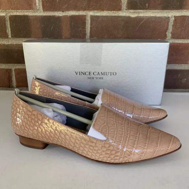 Vince Camuto Kikie Cream Leather Slip On Flats Loafers Women’s US 8.5 M NEW