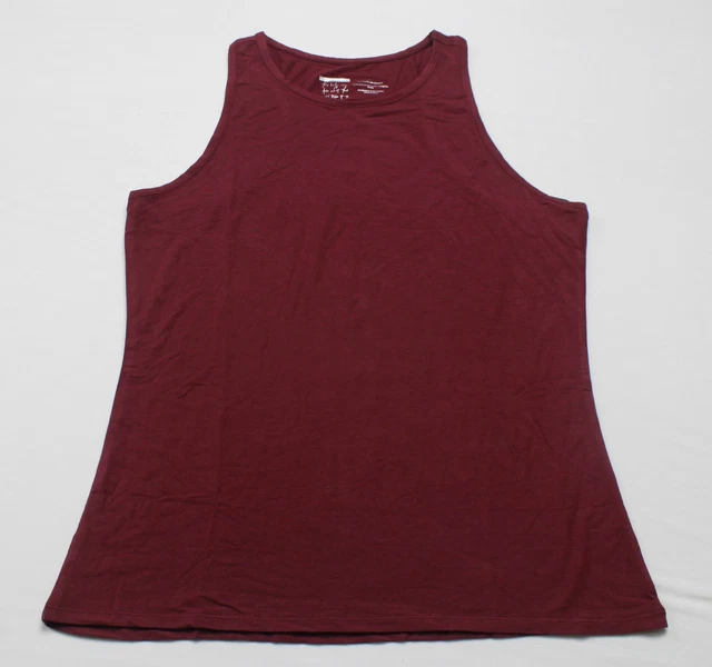 Vie Active Women's Cut-Out Racer Back Tammy Tank Top AG4 Burgundy Large NWT