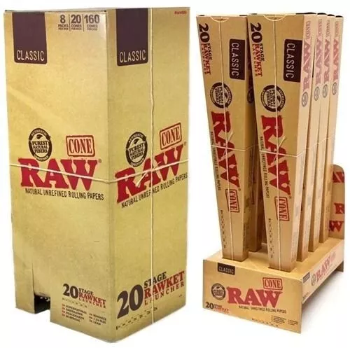 RAW 20 stage rawket Launcher x 8 pack = 160 cone size