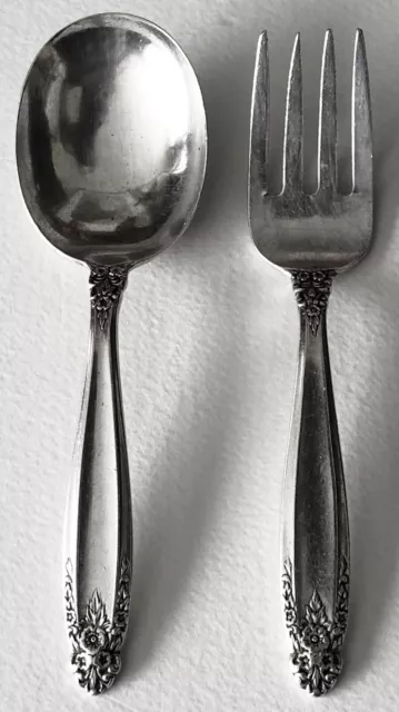 1939 International Prelude Sterling Silver Infant Child Baby Spoon & Fork Set