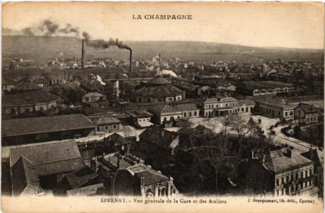 CPA AK ÉPERNAY general view of the station and workshops (491126)