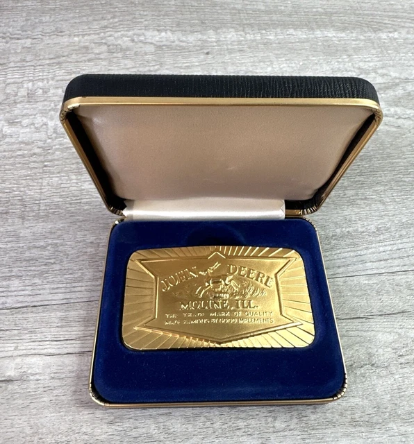 VTG Collectible 1984 John Deere Triple-Plated 24 Carat Gold Belt Buckle 5724