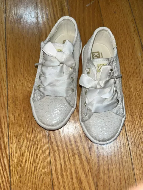 Keds Kickstart Seasonal Jr Sparkle Toddler Girls Ivory Sneakers Shoes Size 7